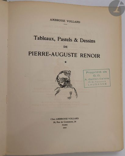 null [RENOIR (Auguste)] - VOLLARD (Ambroise).
Paintings, Pastels & Drawings by Pierre-Auguste...