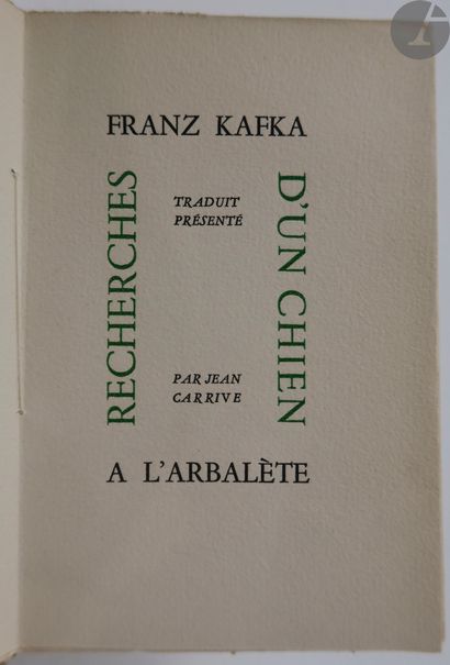 null KAFKA (Franz).
Ensemble de 9 ouvrages :


- L'AMÉRIQUE. Traduit de l'allemand...