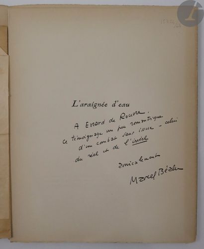 null *BÉALU (Marcel).
L'Araignée d'eau.
Paris : Librairie Les Lettres, 1948. — In-4,...