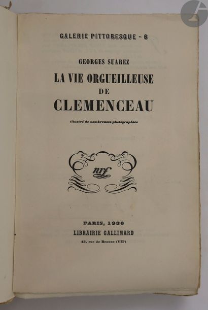 null SUAREZ (Georges).
La Vie orgueilleuse de Clémenceau. Illustré de nombreuses...