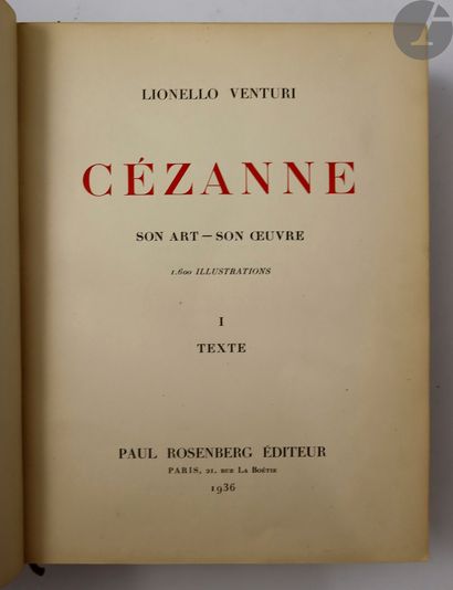 null [CÉZANNE (Paul)] - VOLLARD (Ambroise).
Paul Cézanne.
Paris : Galerie A. Vollard,...