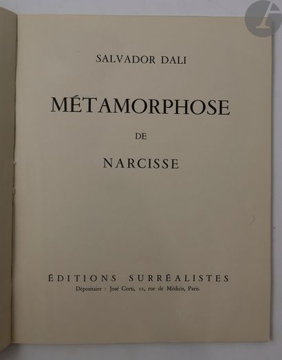 null DALI (Salvador).
Metamorphosis of Narcissus.
Paris: Éditions surréalistes, [1937]....