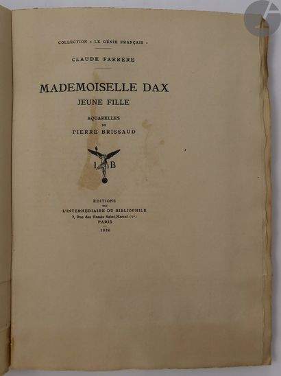null FARRÈRE (Claude) - BRISSAUD (Pierre).
Mademoiselle Dax jeune fille.
Paris :...