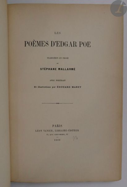  POE (Edgar Allan) - MALLARMÉ (Stéphane). Les Poèmes d'Edgar Poe. Traduction en prose...