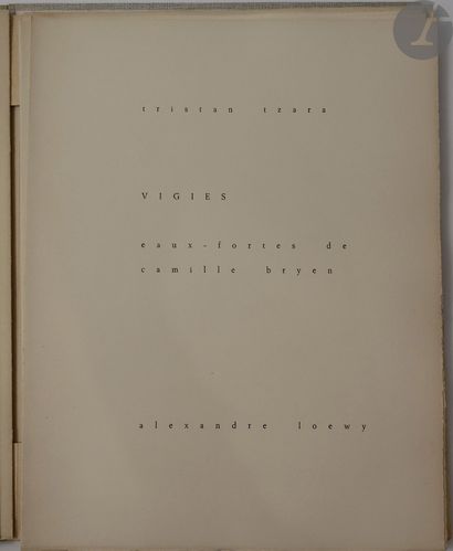null TZARA (Tristan) - BRYEN (Camille).
Vigies.
S.l. Alexandre Loewy, [1962]. - In-folio,...