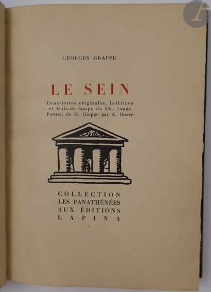 null GRAPPE (Georges).
Le Sein.
Paris : Lapina, [1927]. — In-8, maroquin bleu foncé,...