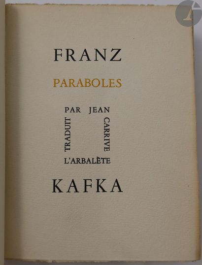 null KAFKA (Franz).
Ensemble de 9 ouvrages :


- L'AMÉRIQUE. Traduit de l'allemand...