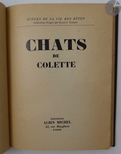 COLETTE. Chats. Paris : Albin Michel, [1950]....