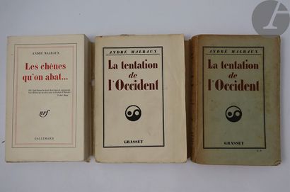 null MALRAUX (André).
Ensemble de 3 ouvrages dédicacés à l'écrivain Marcel Arland...