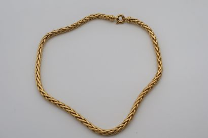 null Collier en or maillons palmiers en or (18K). Poids: 37,6 g.