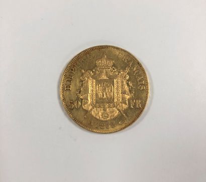 null 1 pièce de 50 Francs en or. Type Napoléon III non lauré. 1855 A