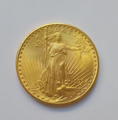 null 
1 pièce de 20 Dollars en or. Type Saint Gaudens. 1924
