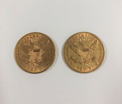 null 2 pièces de 10 Dollars en or. Type Liberty. 1880 - 1906 D