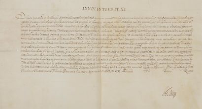 null Benedetto Odescalchi, innocent xi (1611-1689) Pape en 1676. Bref manuscrit en...