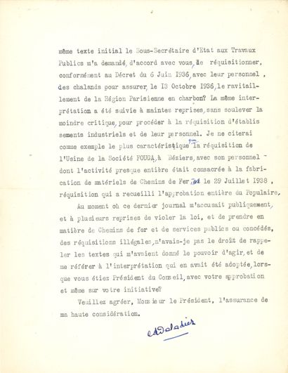 Édouard DALADIER (1884-1970) homme d’État,...