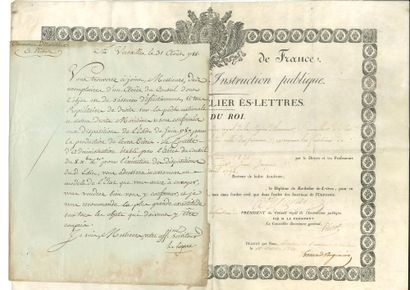 null DIVERS. 5 lettres ou pièces, 1788-1909.

César-Henri de La Luzerne (1788, sur...
