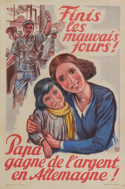  AFFICHES. 10 affiches, 1943-1969, impr. de Paris (la plupart Imprimerie Nationale) ;...