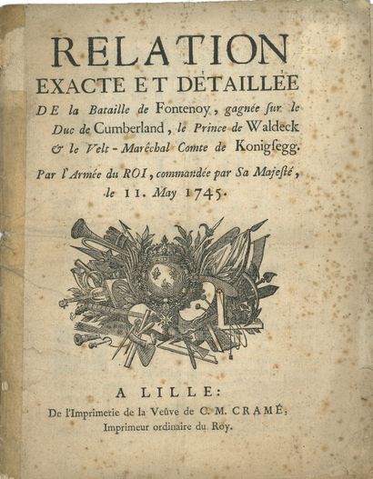 null FONTENOY. Imprimé, Relation exacte et détaillée de la Bataille de Fontenoy…...