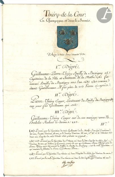 null Antoine-Marie d’HOZIER DE SÉRIGNY (1721-1801) juge d’armes de la noblesse de...
