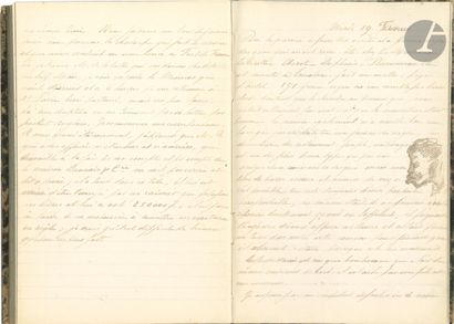  ANTILLES. Manuscrit autographe par M. LACOUR, 1872 ; 2 carnets in-8 (16 x 13 cm)...