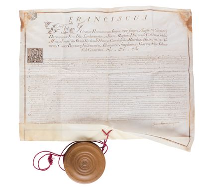 null FRANÇOIS Ier (1708-1765) Empereur du Saint-Empire. Lettres patentes, signées...