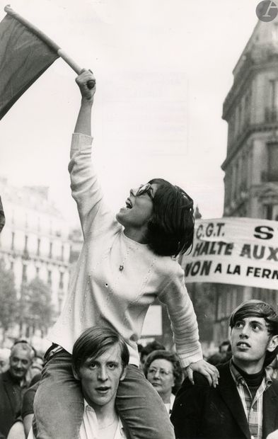 Gilles Caron (1939-1970) Manifestants à Paris,...