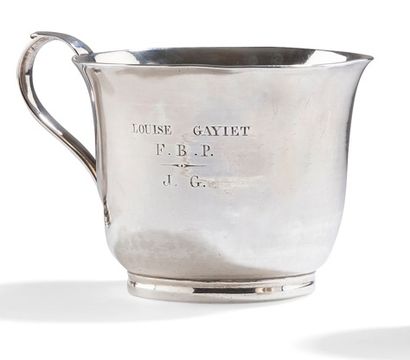 null FRENCH PROVINCE 1819 - 1838
Plain silver cup slightly flared and circular, it...
