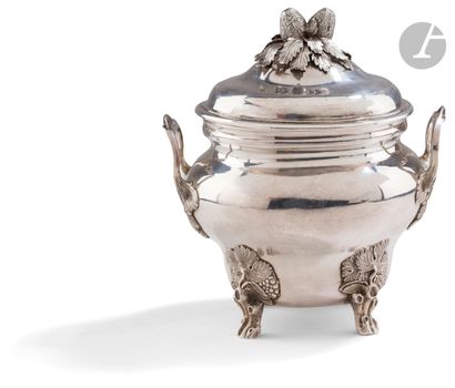 MARSEILLE 1773 - 1791 Silver sugar bowl of...