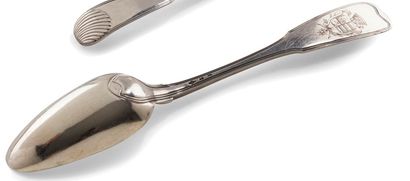  ARRAS PROBABLY 1782 - 1783 Stew spoon in silver, model net whose spatula is engraved...