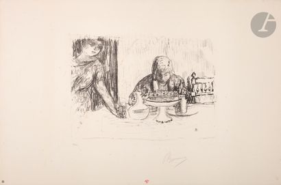 null *PIERRE BONNARD (1867-1947)
La Coupe et le compotier. 1925. Lithographie. 258 x 180...