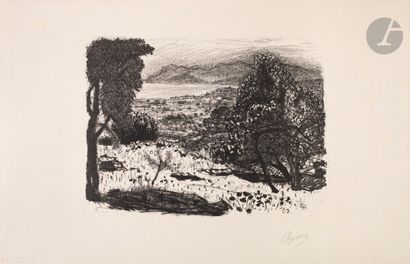 null *PIERRE BONNARD (1867-1947)
Paysage du Midi. 1925. Lithographie. 292 x 216 [498 x 322]....