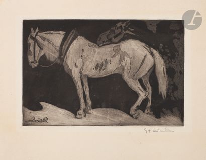 null *THÉOPHILE ALEXANDRE STEINLEN (1859-1923)
Les Côtiers (chevaux). 1898. Aquatinte...