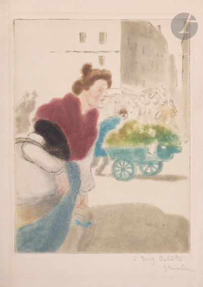 null *THÉOPHILE ALEXANDRE STEINLEN (1859-1923)
Femme aux paniers et voiture de fleurs....