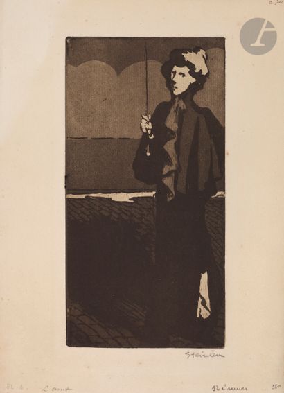 null *THÉOPHILE ALEXANDRE STEINLEN (1859-1923)
L’Averse. 1898. Aquatinte et pointe...