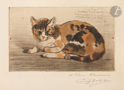 null *THÉOPHILE ALEXANDRE STEINLEN (1859-1923)
Petit chat. 1898. Pointe sèche et...