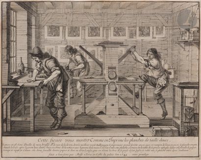 null Abraham Bosse (1602 or 1604-1676
)The Printer. (This figure shows you how intaglio...