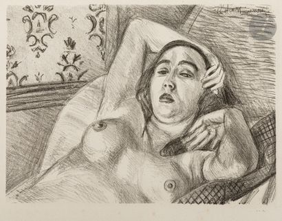 null Henri Matisse (1869-1954)
Le Repos du modèle. 1922. Lithographie. 298 x 222....