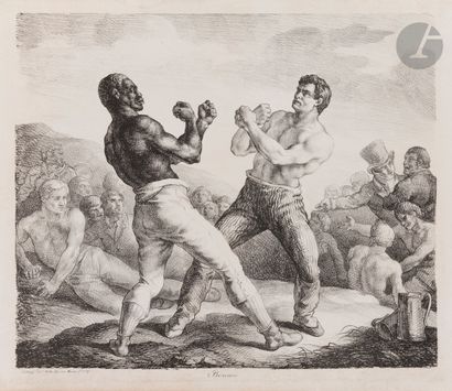 null Théodore Géricault (1791-1824)
Boxeurs. 1818. Lithographie au crayon et à la...