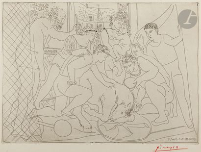 null Pablo Picasso (1891-1973)
Cheval mourant entouré d’une famille de saltimbanques....