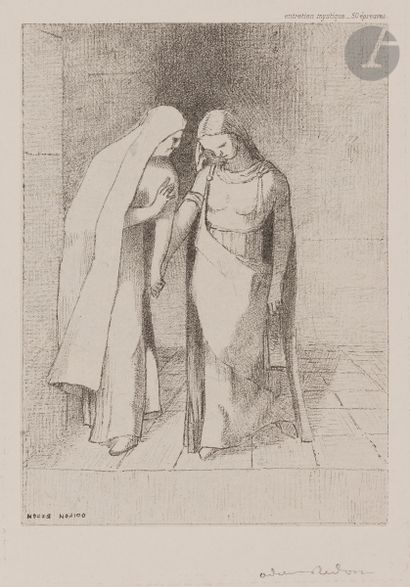 null Odilon Redon (1840-1916)
Entretien mystique. 1892. Lithographie. 95 x 135. Mellerio...