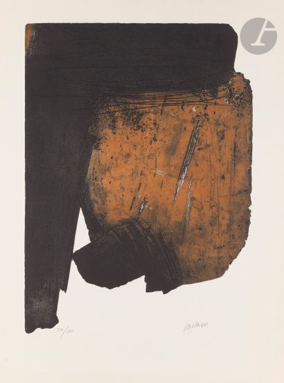 null Pierre Soulages (né en 1919)
Eau-forte n° XIV. 1961. 
Eau-forte sur cuivre découpé....