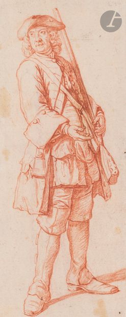 null Jan Josef HOREMANS l’aîné
(Anvers 1682 - 1759)
Recto : Homme tenant un fusil
Verso...