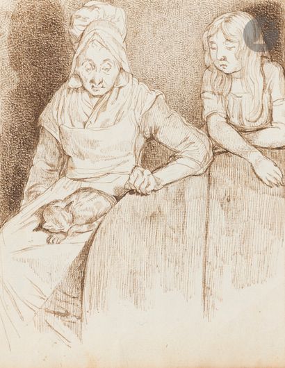 null Adelaïde MOITTE (Paris 1747 - 1807)
Partie d’album de vingt-deux dessins représentant...