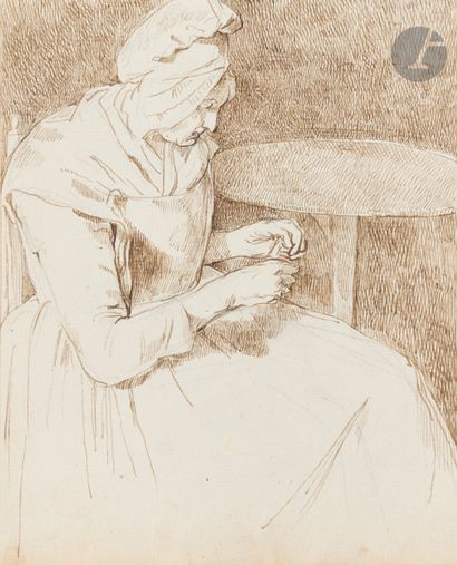 null Adelaïde MOITTE (Paris 1747 - 1807)
Partie d’album de vingt-deux dessins représentant...