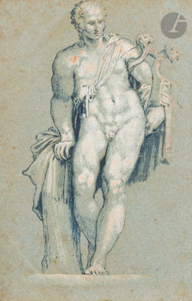 null Attribué à Battista Zelotti 
(Vérone 1526 - Mantoue 1578)
Apollon
Plume et encre...