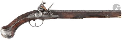 null Flintlock pommel gun.

Round barrel with flats on the top. 

Lock signed "GRUCHE...