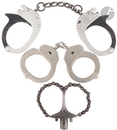Curious handcuffs with chains. 
Screw keys,...