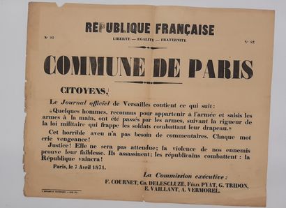 null LA COMMUNE DE PARIS PAR LES AFFICHES 

Belle réunion de 35 affiches éditées...