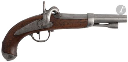 null Test pistol with percussion model 1842. 

Round barrel with sides with thunder,...