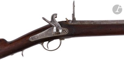 null Rifle of rampart with percussion model 1840. 

Round barrel, rifled, with sides...